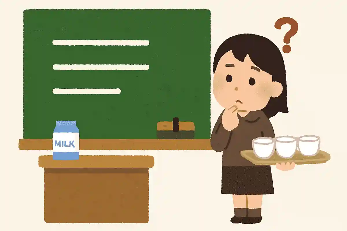 学校で出る、当番がある、牛乳は必須、これは何?NEW!