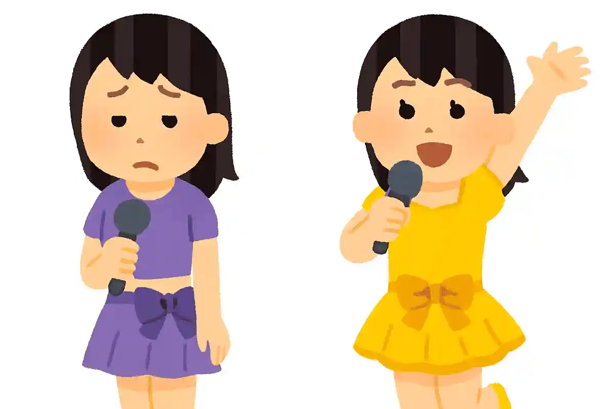 紫色の衣装を着た売れないアイドルが、イメージチェンジで大人気アイドルに。何色の衣装を着たでしょうか?NEW!