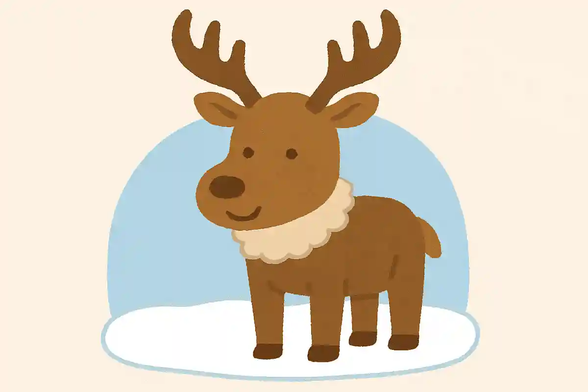 私には大きな角があります。寒い地域に住んでいます。サンタさんの仲間です。NEW!