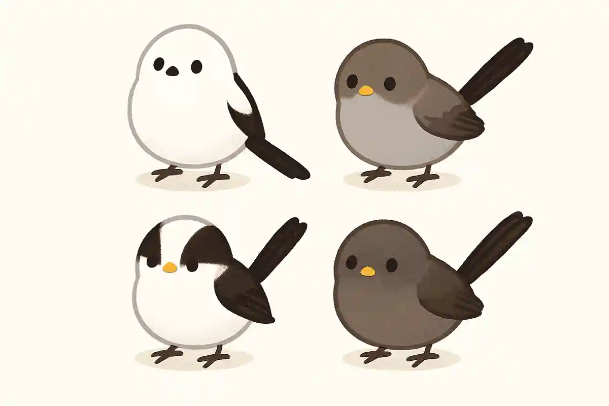 シマエナガの赤ちゃんは、成鳥とは違った見た目をしています。正しい選択肢はどれでしょうか？NEW!