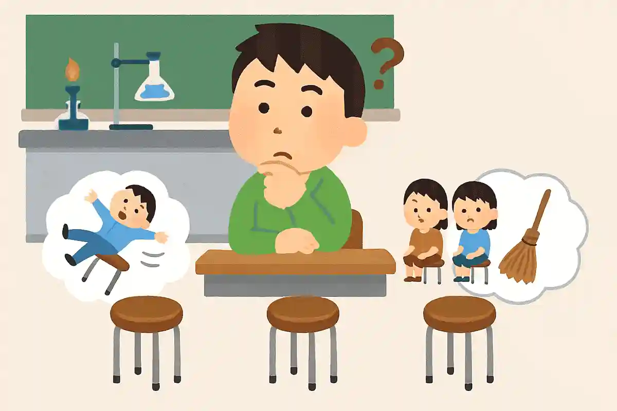 理科室のイスにはなぜ背もたれがないのでしょう？NEW!