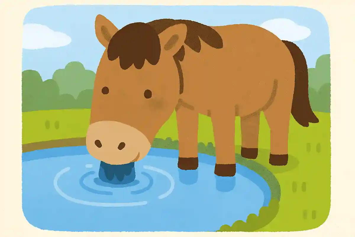 馬が水を飲むときは、どこを使ってすくうでしょう？NEW!