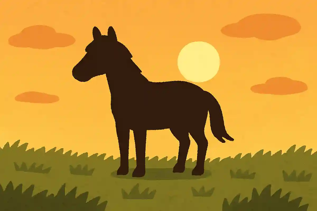 馬日暮 草原に佇む シルエットNEW!