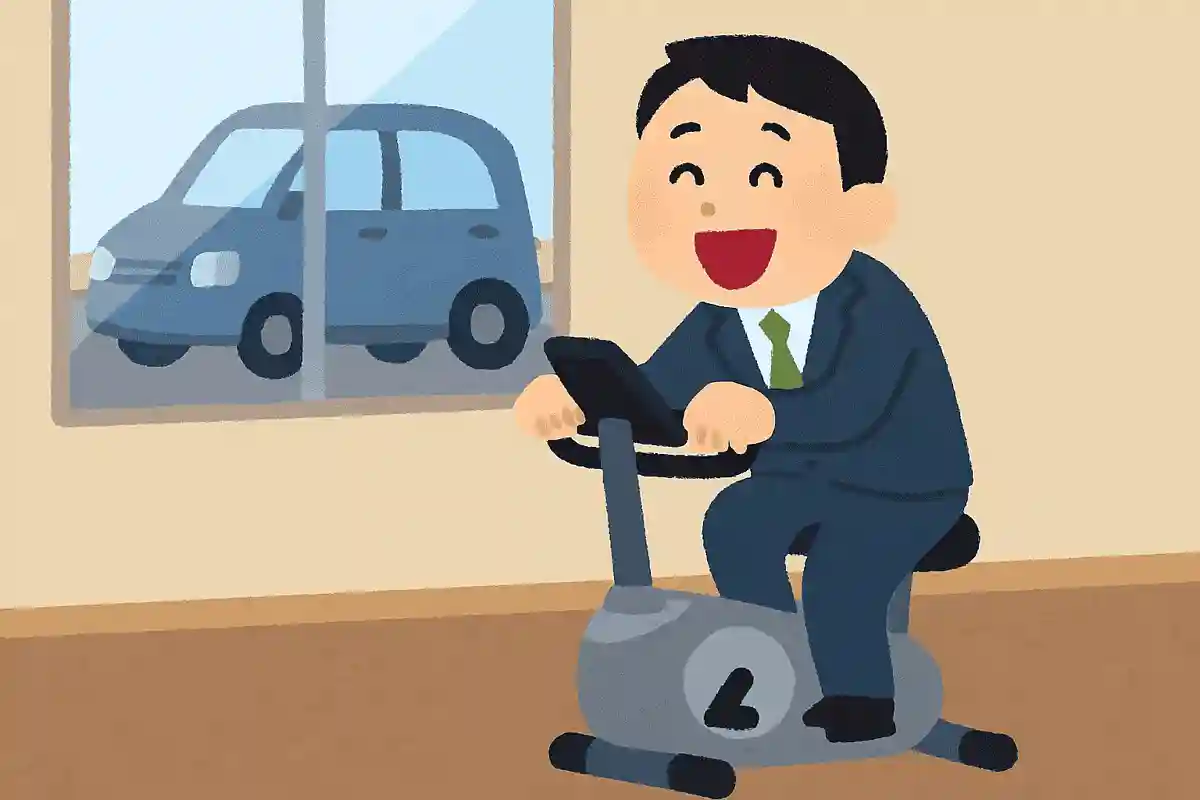 スポーツジム 車で行って チャリをこぐNEW!