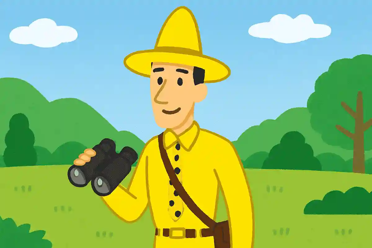 In Curious George, what is the profession of the man with the yellow hat who keeps George?