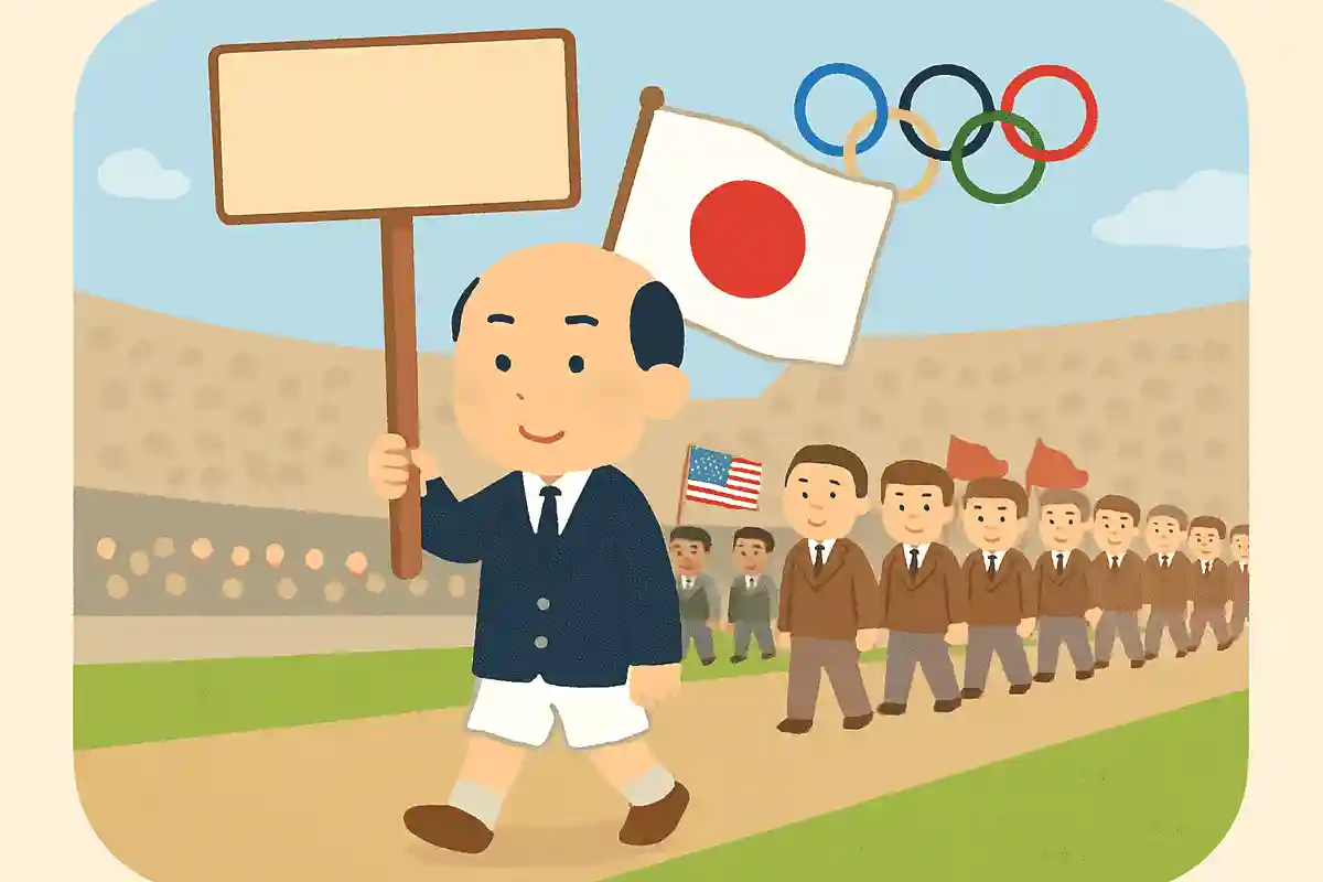 1912年に日本が初めてオリンピックに出場した際のプラカードには、何と書かれていたでしょうか？NEW!