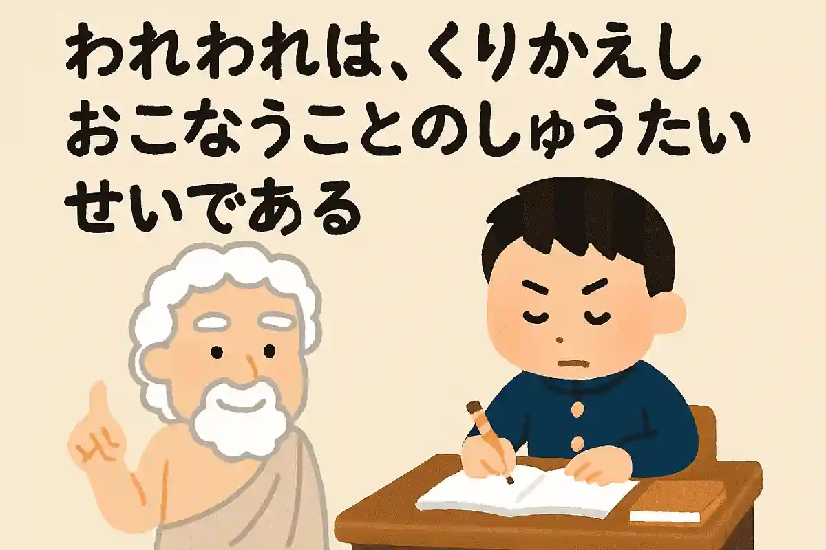 我々は、繰り返し行うことの集大成であるNEW!アリストテレス