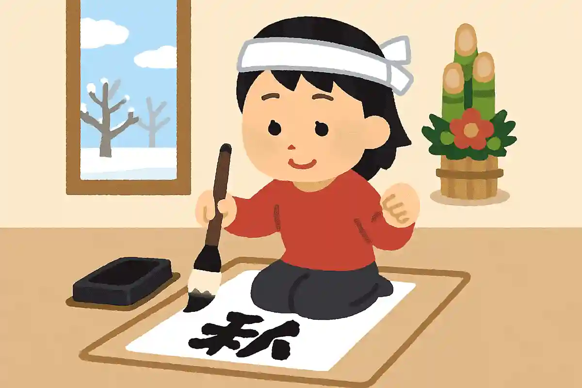 元旦に 気分新たに 書初めをNEW!