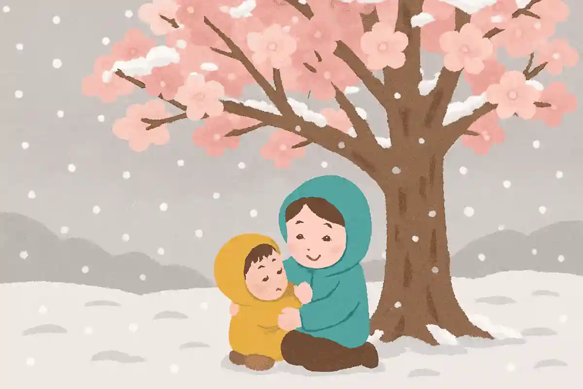 寒い冬 子育てをする 桜の木NEW!