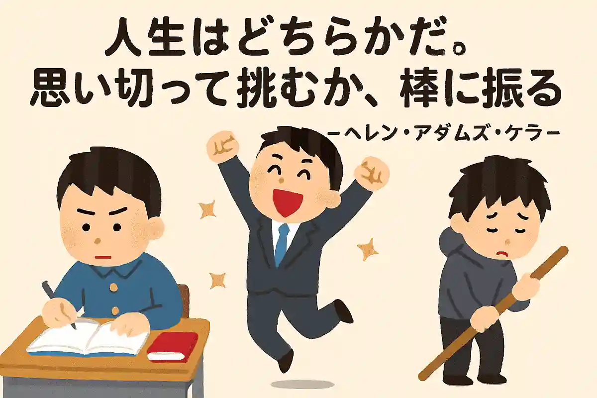 人生はどちらかだ。思い切って挑むか、棒に振るかNEW!ヘレン・アダムズ・ケラー