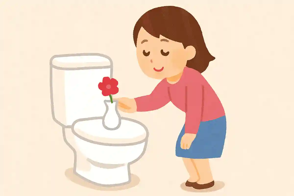 사랑에 빠져 꽃 한 송이 놓는 화장실NEW!