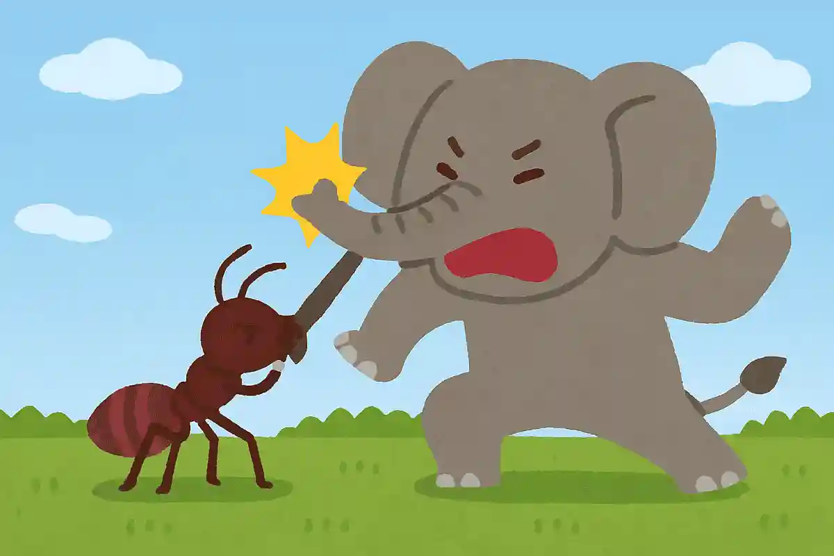 アリのひとかみ、巨象を倒す、の戦いだNEW!