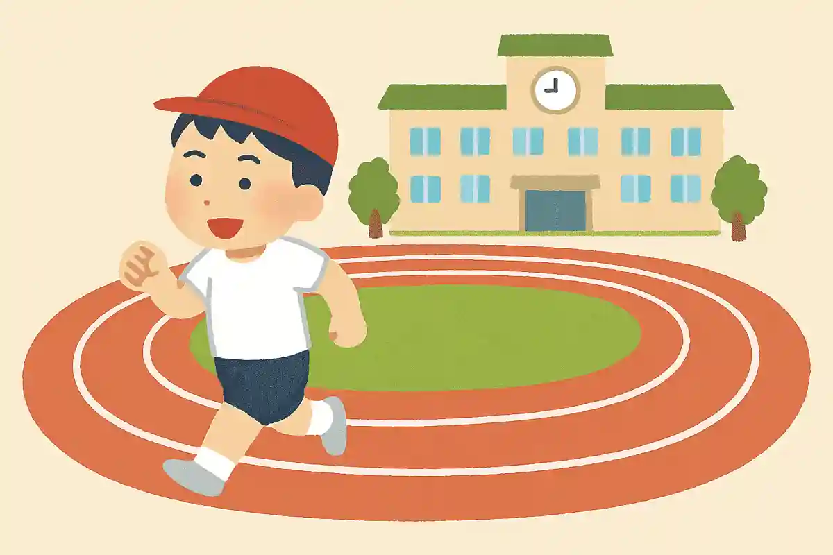 How many meters is one lap around the playground?