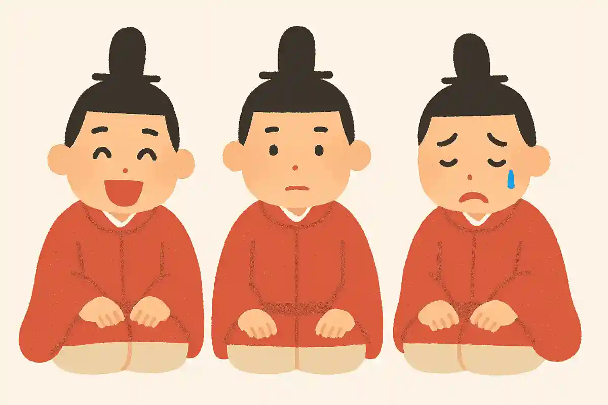 히나 인형의 ‘시초’라고 불리는 세 사람은, 웃고 있는 사람과 울고 있는 사람, 그리고 나머지 한 사람은 어떤 표정을 하고 있을까요?NEW!