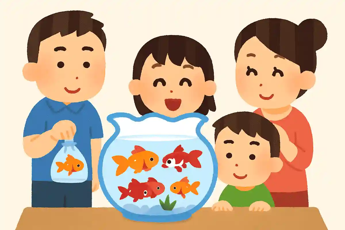 祭りあと 家族が増える 金魚鉢NEW!