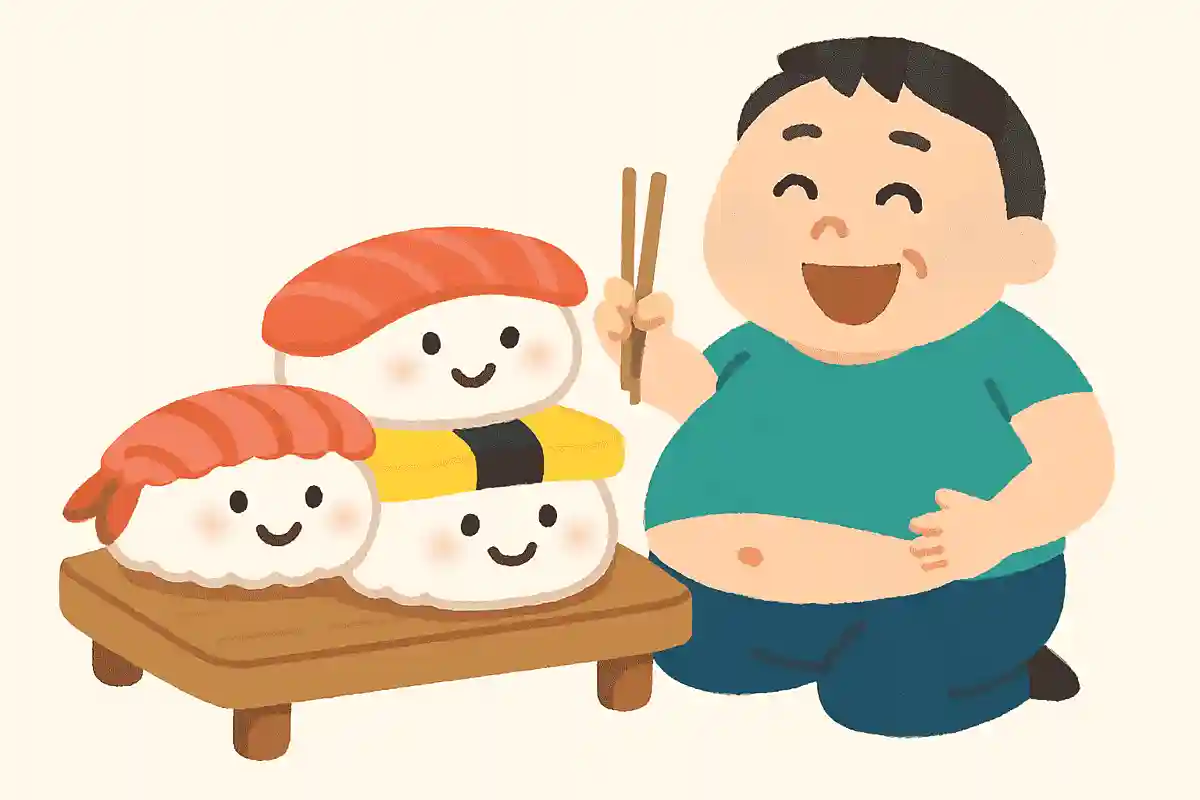 食べ過ぎて おれのお腹が 二階建てNEW!