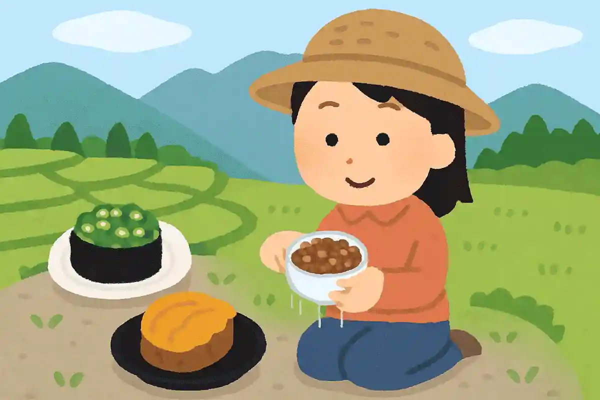 What is the sticky, slimy ingredient that is widely cultivated in the mountainous regions of Nagano Prefecture and is nicknamed “longevity sushi”?NEW!