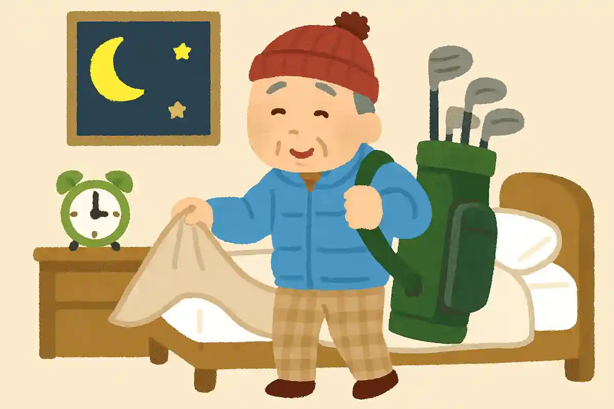 In the great cold, only my father rises to go golfing.NEW!