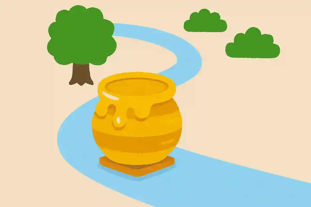 Was stellt der hellblaue Weg, auf dem die Honigtöpfe bei „Pooh’s Hunny Hunt“ entlangfahren, dar?NEW!