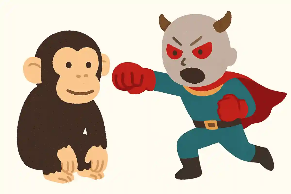 チンパンジーから怪人パンチNEW!