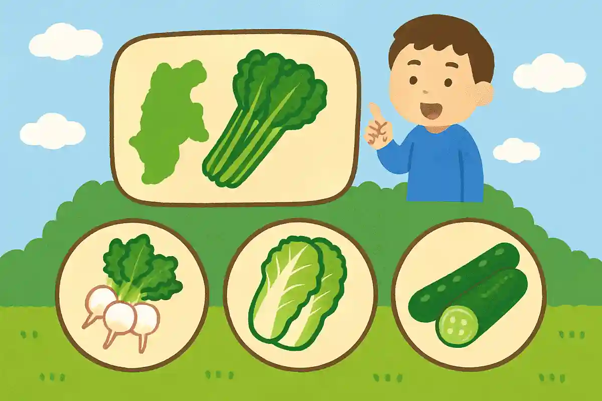 In Nagano Prefecture, the well-known souvenir “Nozawana-zuke” is a pickle made from which vegetable?NEW!