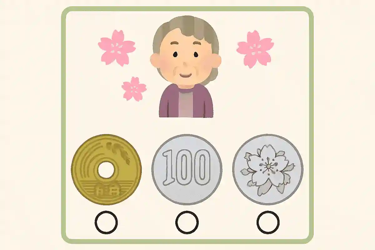 次のうち、桜の花がデザインされた硬貨はどれでしょうか？NEW!