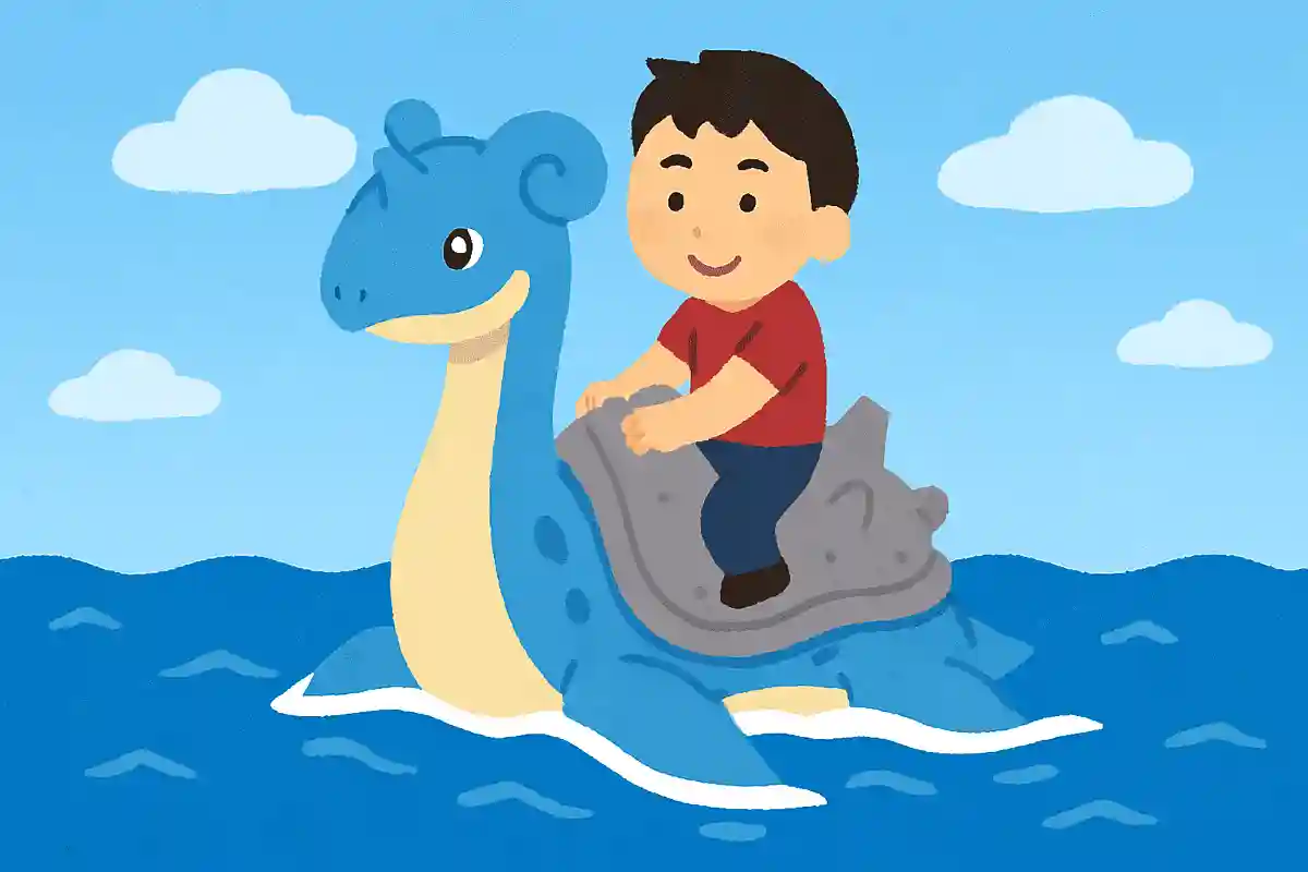 人を背中に乗せて海を渡ることができるポケモンは何でしょうか？