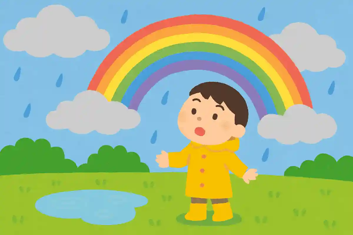 雨が降った後は、お空に何が出るでしょう？
