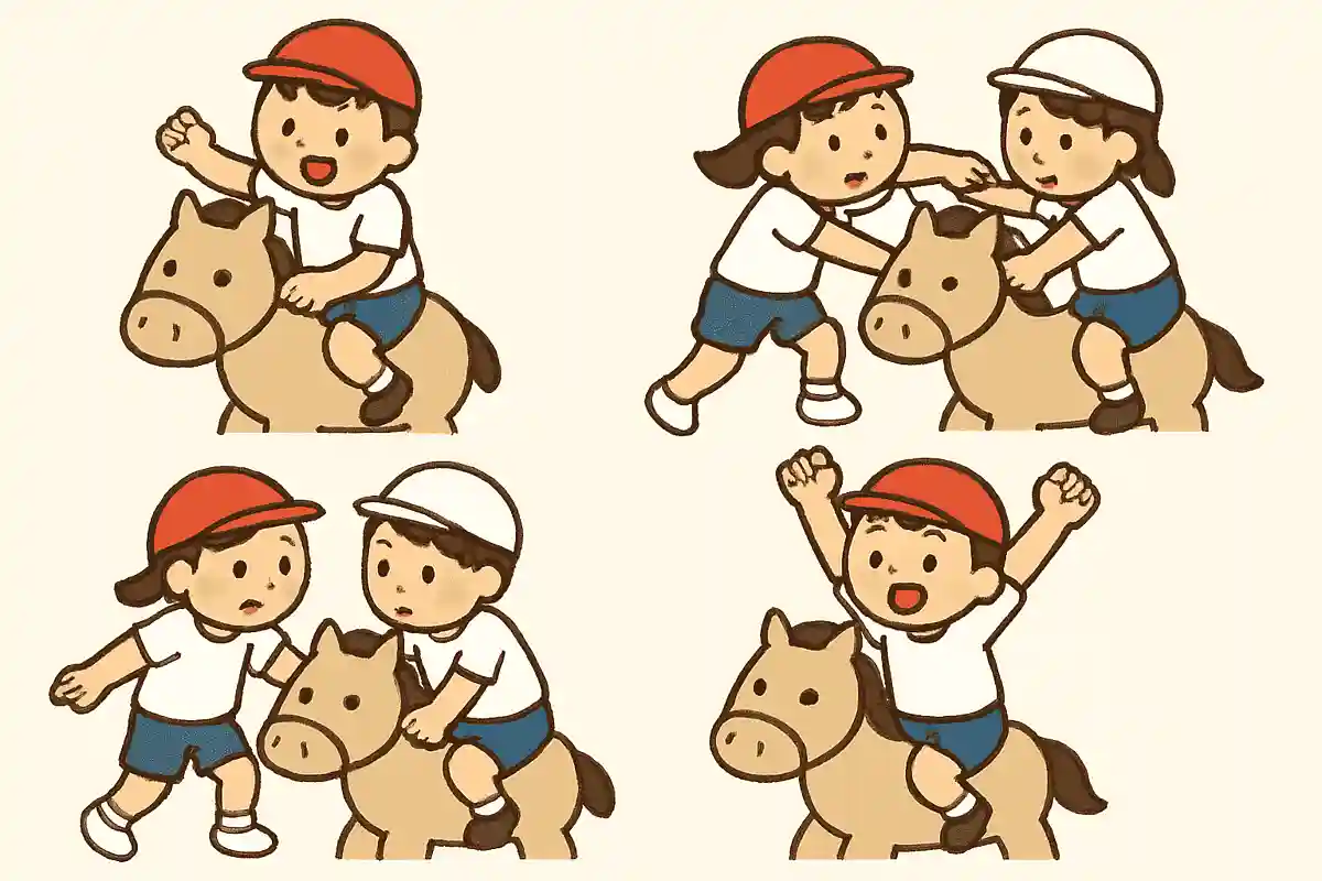 騎手が左右どちらにも重心移動できるようにするNEW!