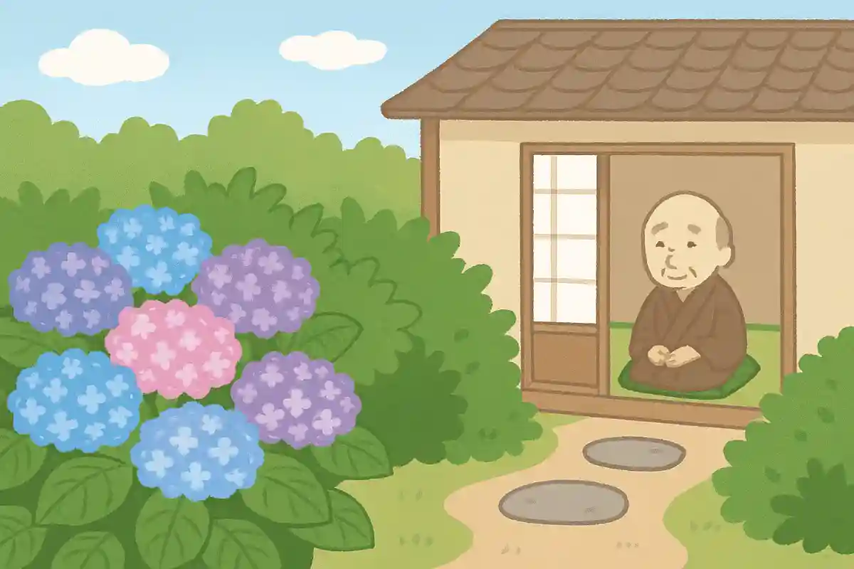 紫陽花や 藪を小庭の 別座敷松尾芭蕉