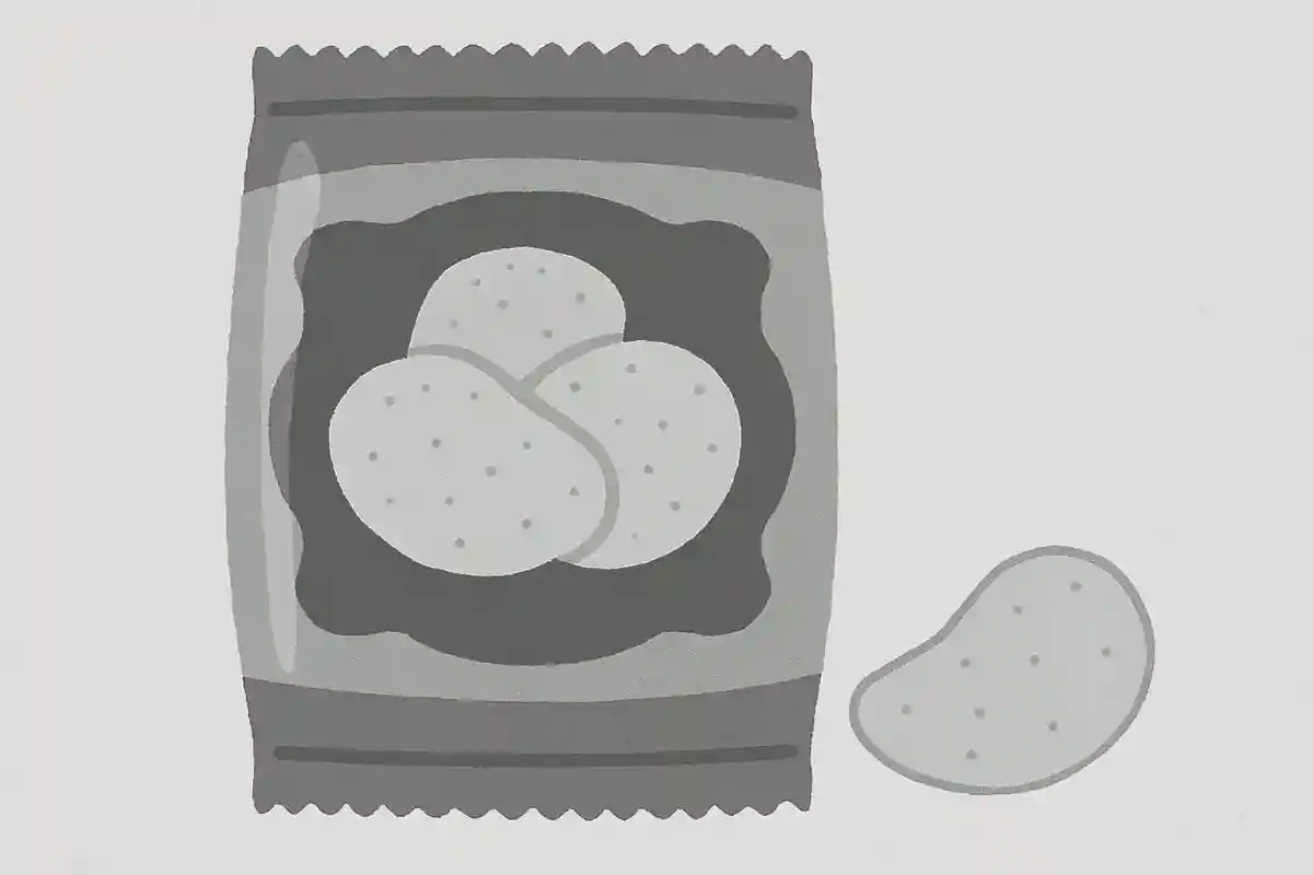 ポテトチップスの袋が白黒になる原因となったのは、何の不足でしょう？