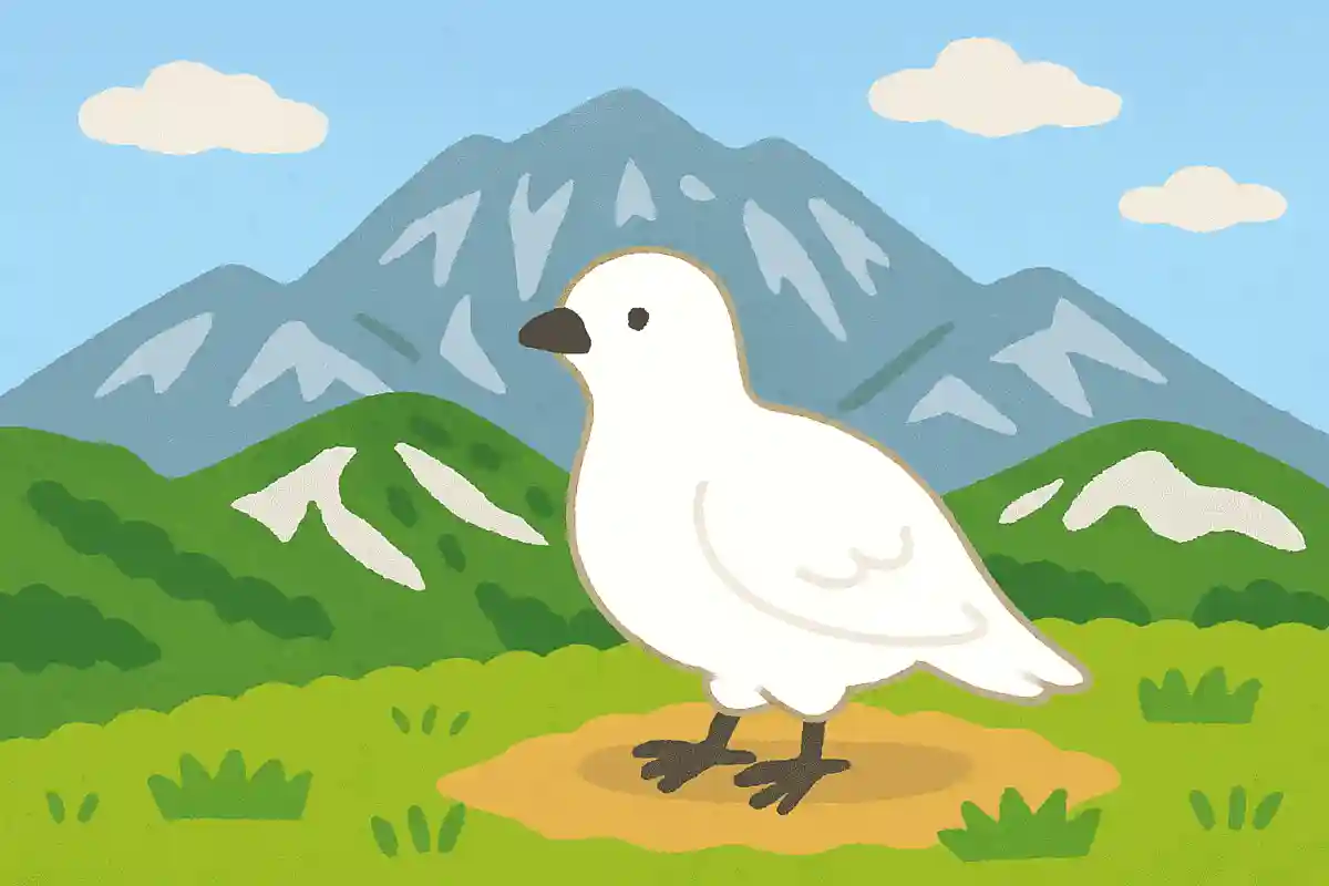 富山県の「県の鳥」に指定されている、冬になると真っ白な羽に生え変わる、立山に生息する貴重な鳥は何でしょう？