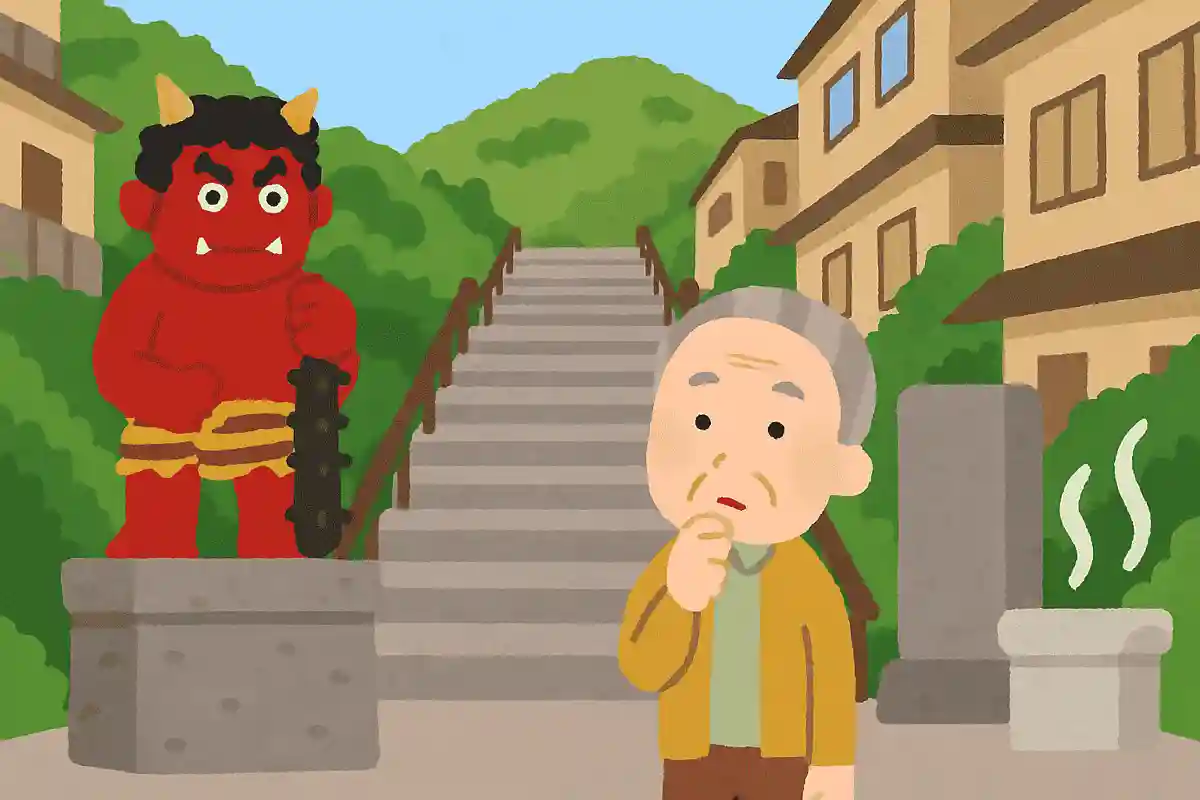 栃木県を代表する歴史ある温泉地で、鬼のモニュメントや階段が有名な場所はどこでしょう？