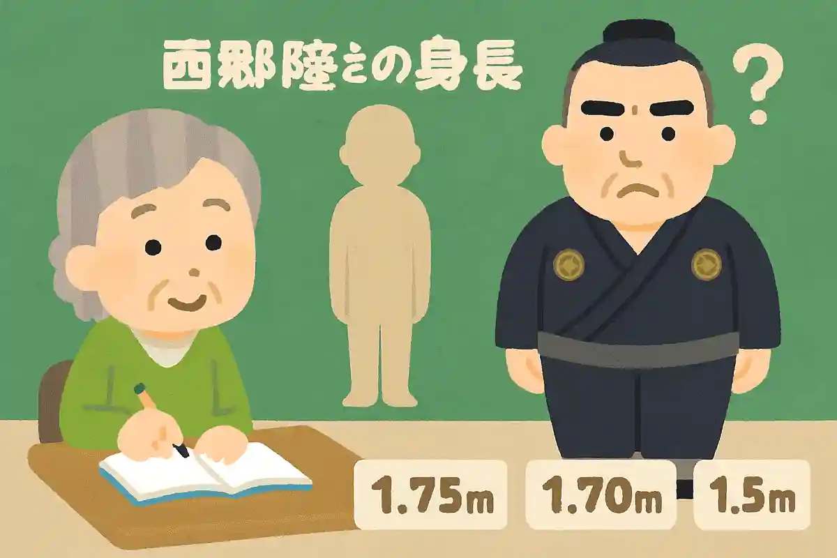 西郷隆盛の身長はどれくらいだったでしょうか？NEW!