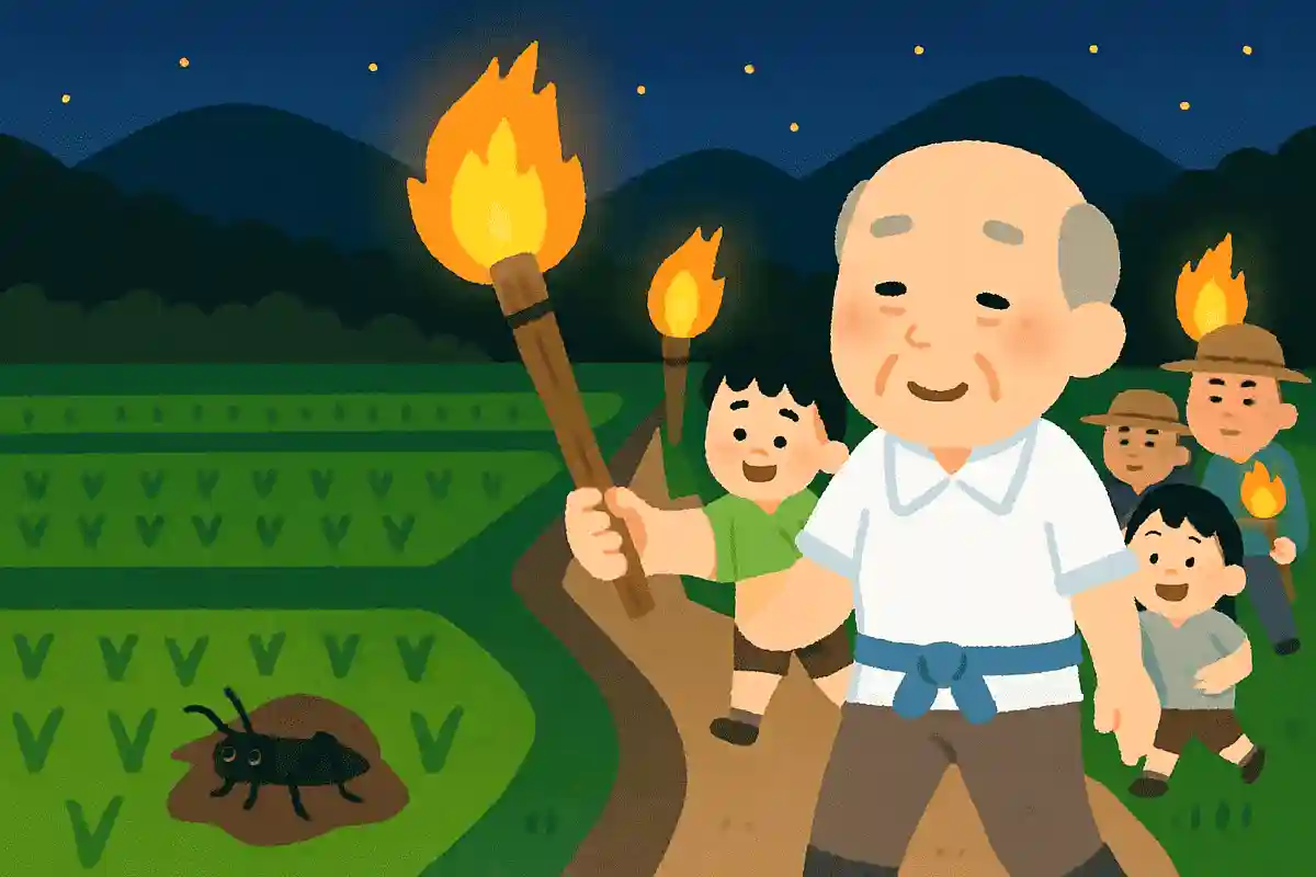 農村部の夏の夜におこなわれる「虫送り」とは何を目的とした行事でしょうか？NEW!