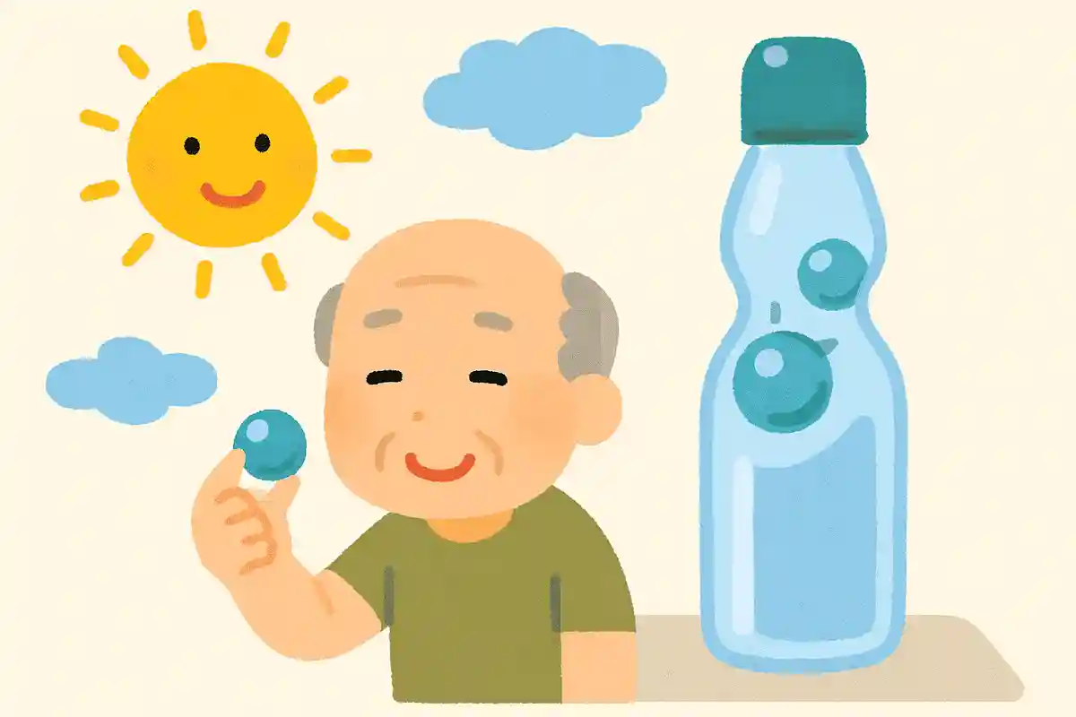 ラムネ瓶の蓋の役割をしていたガラス玉のことを製造していたメーカーでは何と呼んでいたでしょうか？NEW!