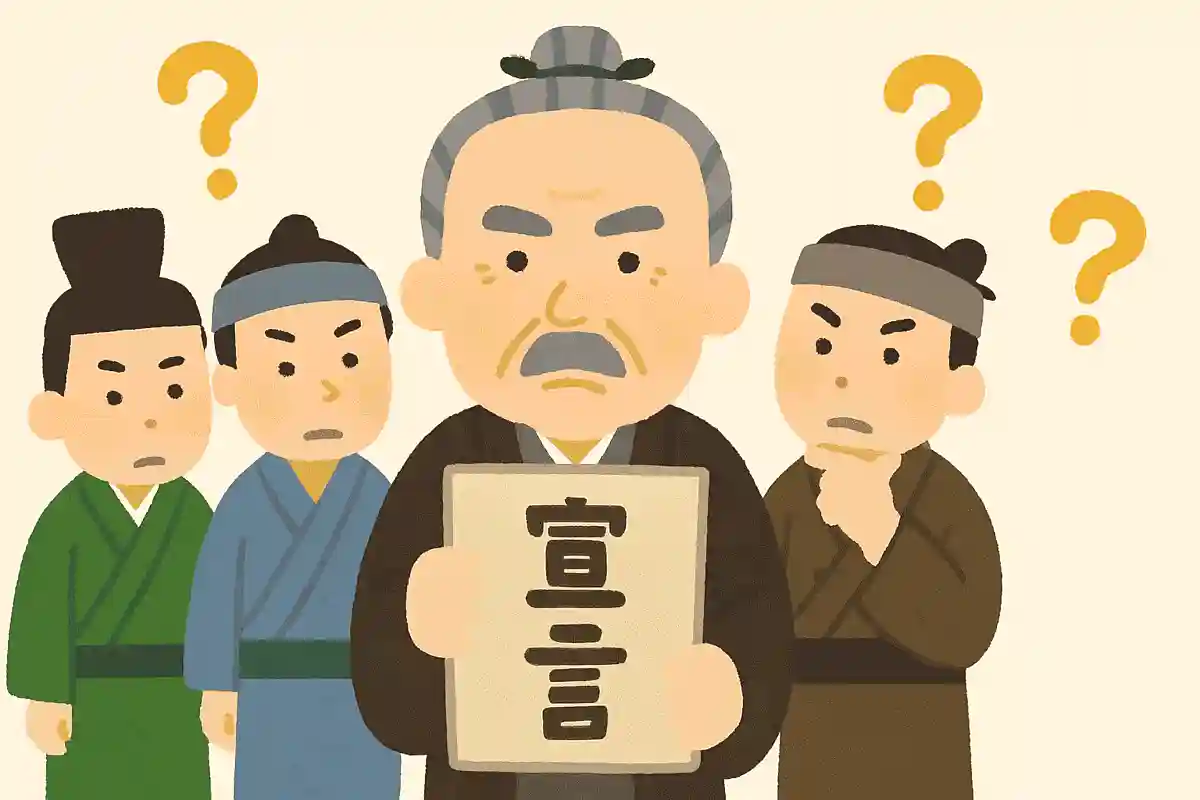 岩倉具視が薩摩藩や長州藩の志士たちと協力して、徳川幕府を終わらせるために出した有名な命令・宣言は何でしょう？NEW!