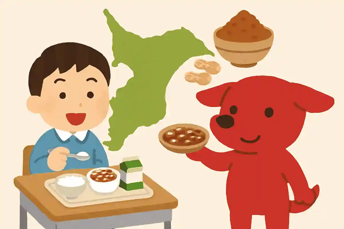 名物の「みそピー」は給食にも出るNEW!