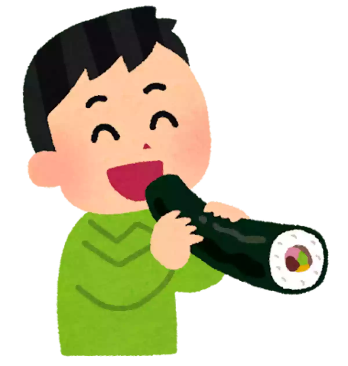 恵方巻きを食べるときは、毎年北を向いて食べる。◯か×か?