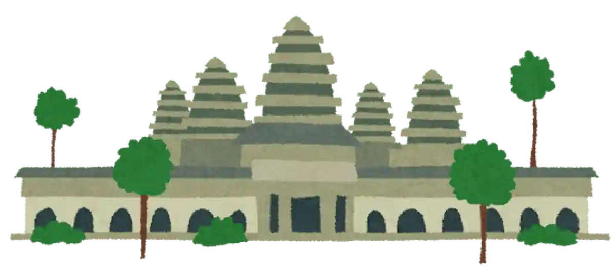 世界文化遺産にも登録されたアンコールワットが描かれている国旗の国はどこでしょうか？