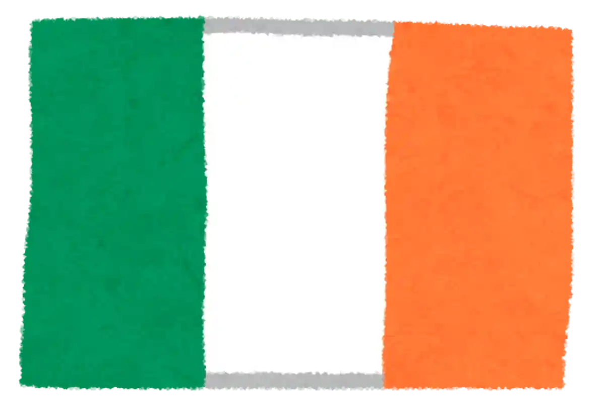 インドの国旗と色合いが似ていますが、イギリスのそばにある国です。