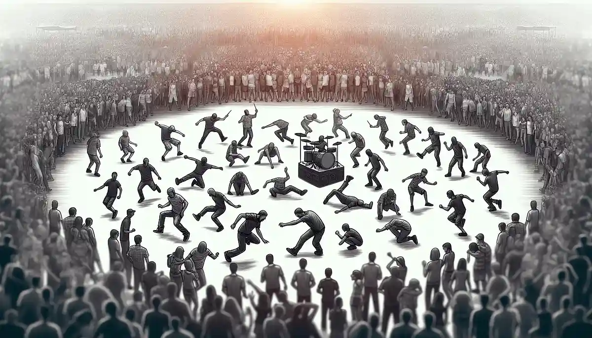 For festival beginners: What do “mosh” and “mosh pit” mean?