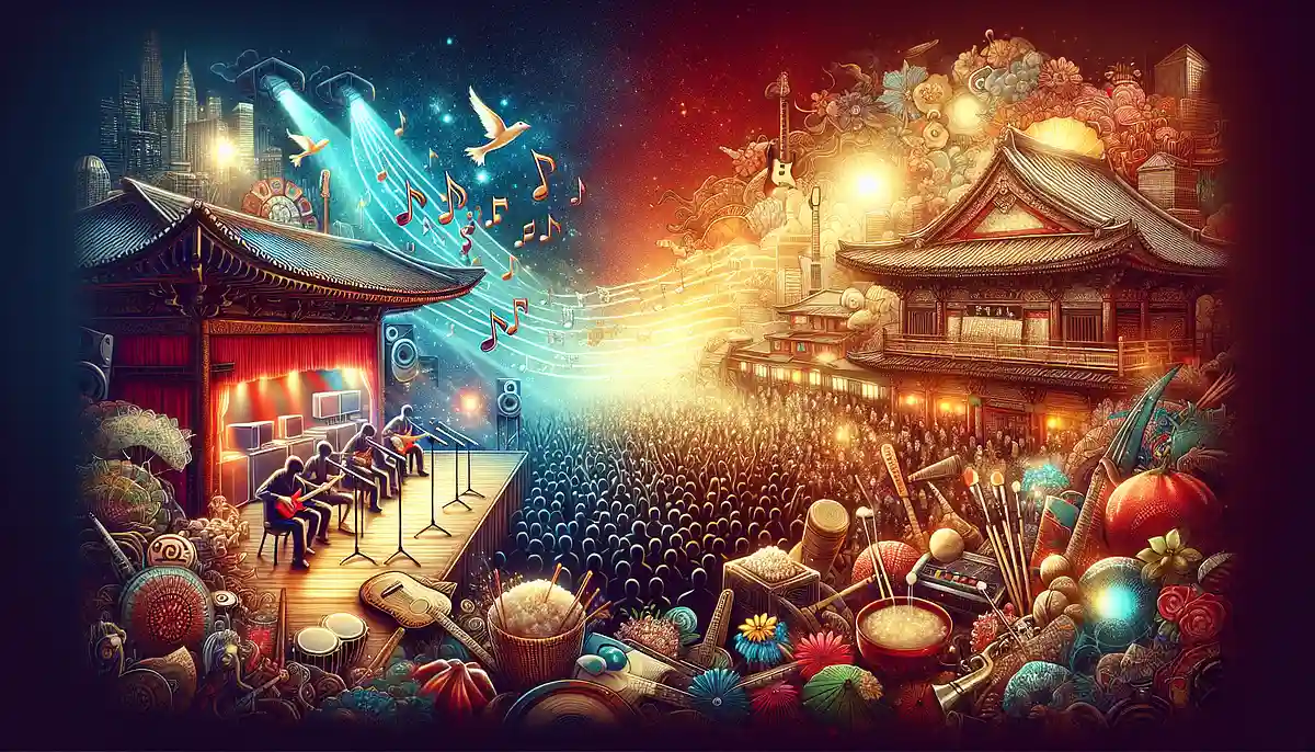 In live music venues, what do “kamite” (stage right) and “shimote” (stage left) mean?