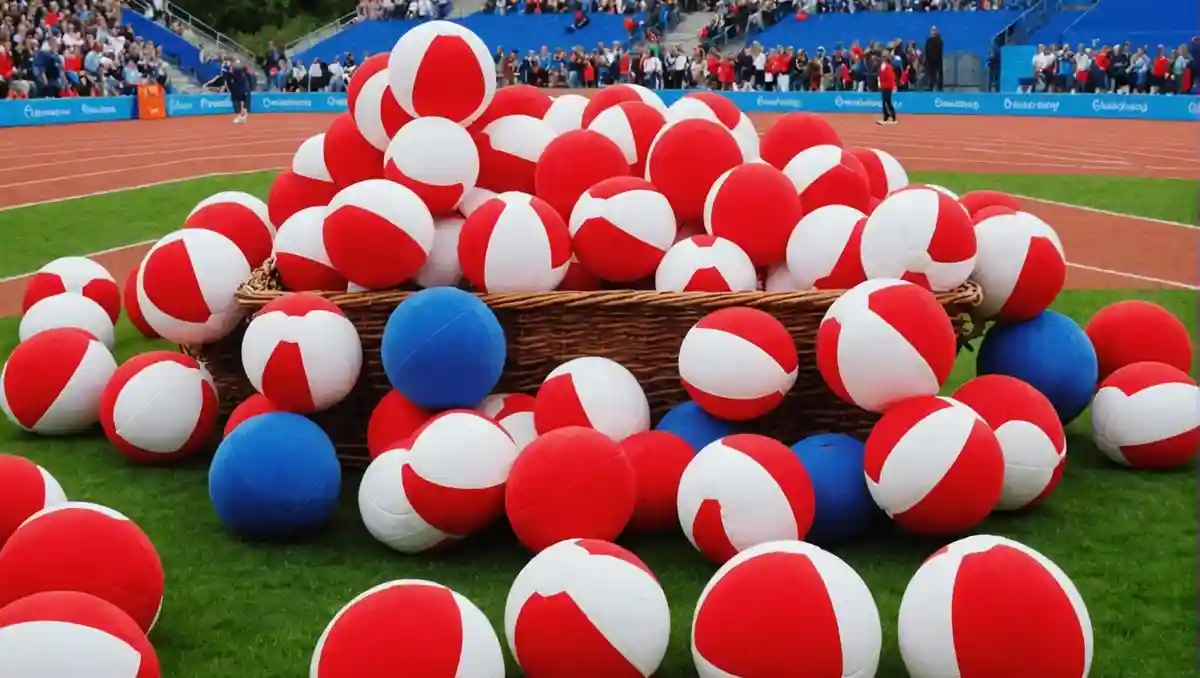 What do you call the event at a sports day where participants throw many red and white beanbags into a basket, and the side that gets more in wins?