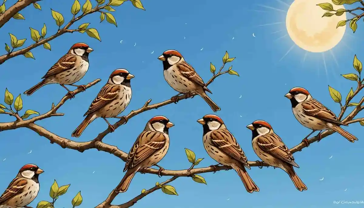 So balmy—the sparrows and skylarks mingling their songs