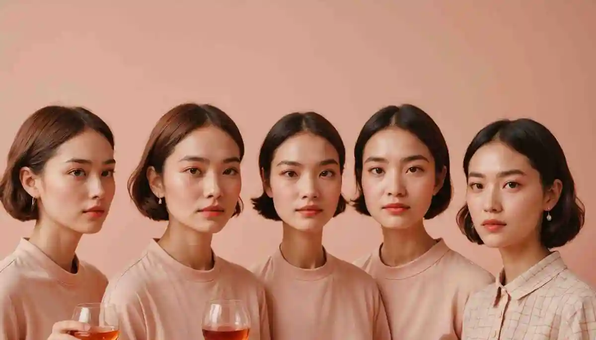 Pale-reddened, the faces line up—peach wine. Masaoka Shiki