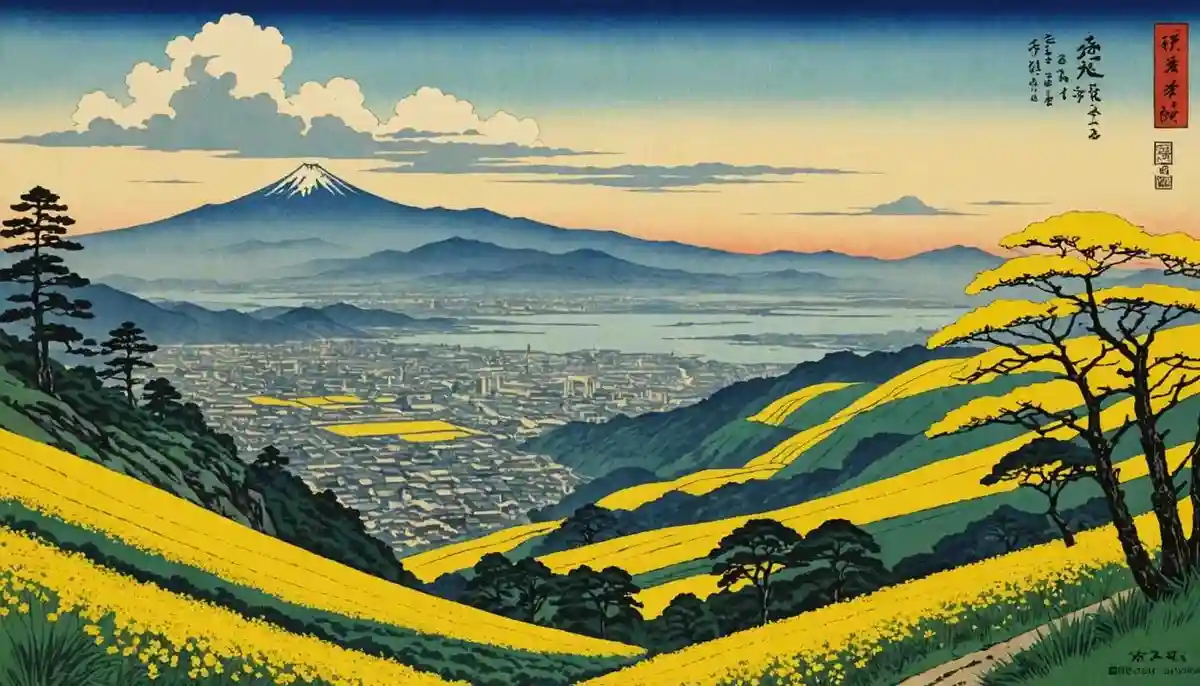 Rape blossoms—the moon in the east, the sun in the west — Yosa Buson