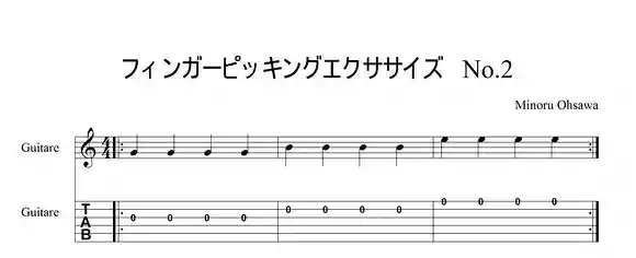 フィンガーピッキング。フォームを作るエクササイズ