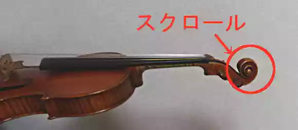 バイオリンのスクロール