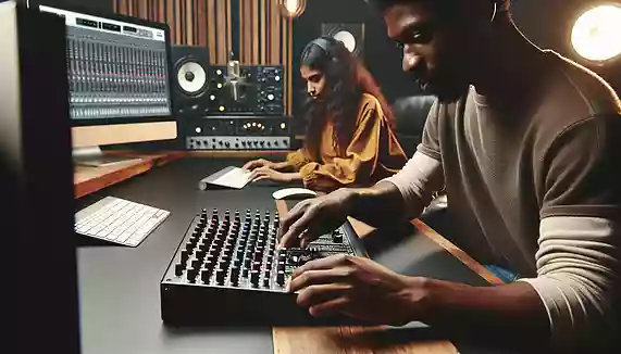 音楽スタジオにあるミキサーの正しい使い方